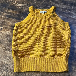 Madewell chunky sleeveless sweater mustard yellow size xs knit